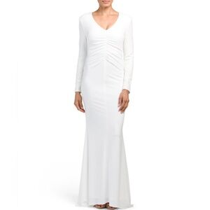 Lotus Threads Beaded Long Sleeve Wedding Formal Gown